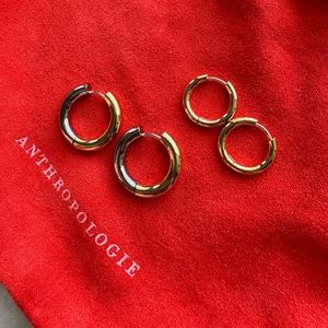 18k gold plated hoops NEW